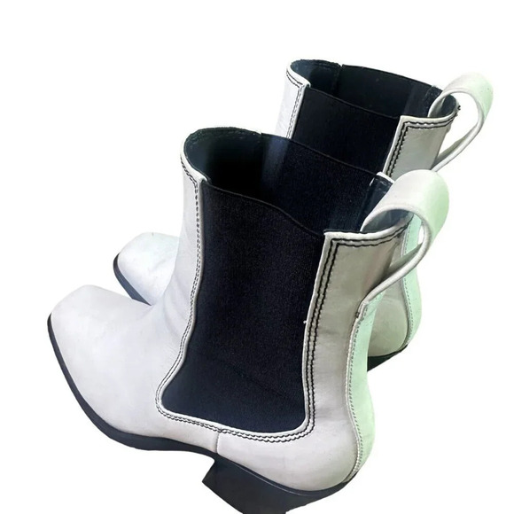 Rag & Bone Axis Chelsea Boots White Square Toe Leather Size 38.5 EU Women's - Picture 13 of 15